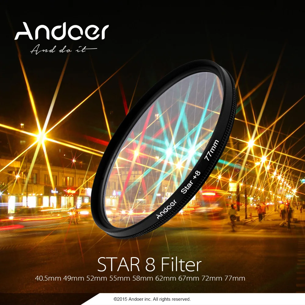 Набор фильтров Andoer UV + CPL Close Up 4 Star8 Point набор круговых для макросъемки с сумкой