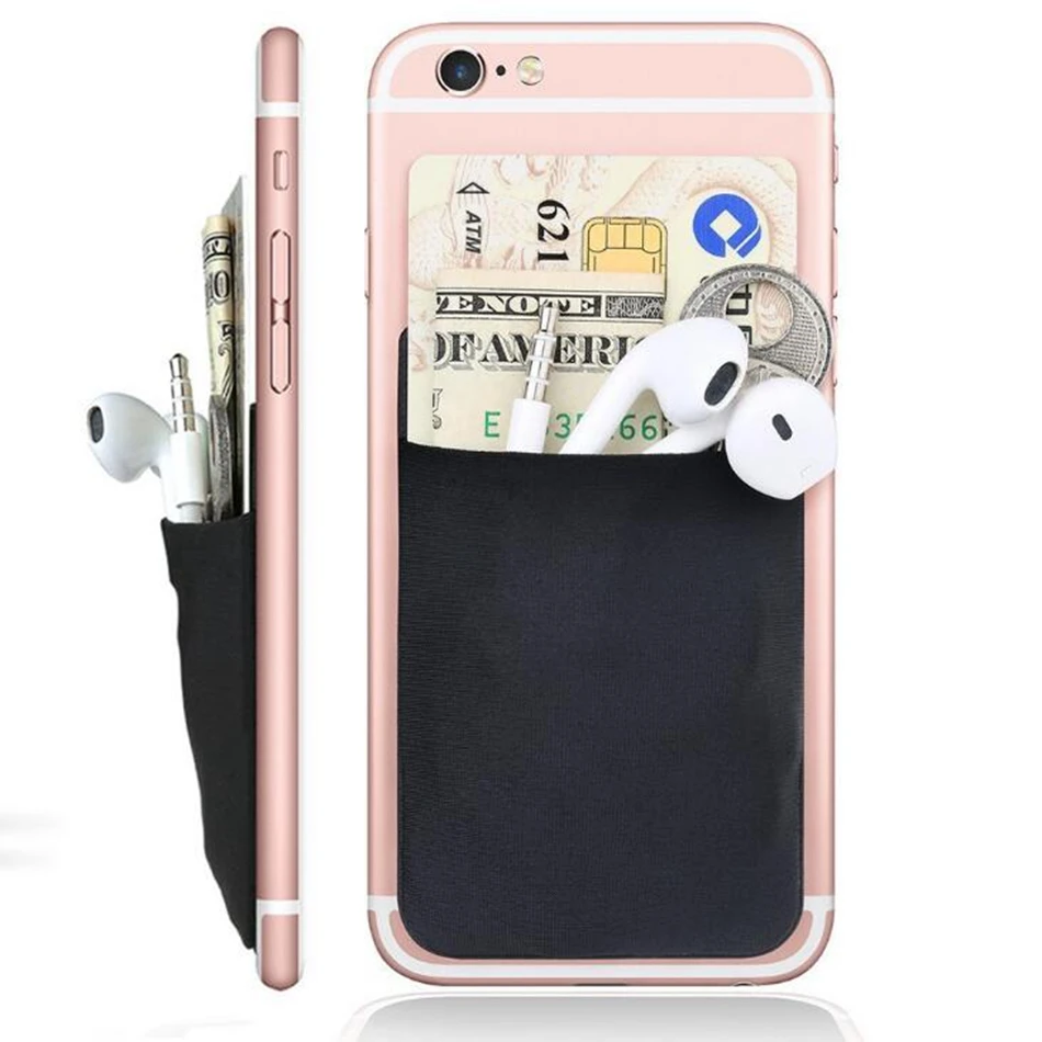

Creative silicone Cell Phone Wallet Case Fashion Women Men Credit ID Card Holder Business Pocket Stick 3M Adhesive 9.9*5.5cm