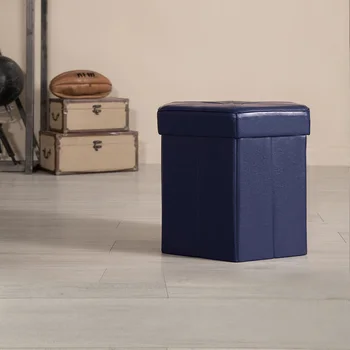 

Household can sit storage box change shoes low stool stool hexagonal PU foldable storage stool