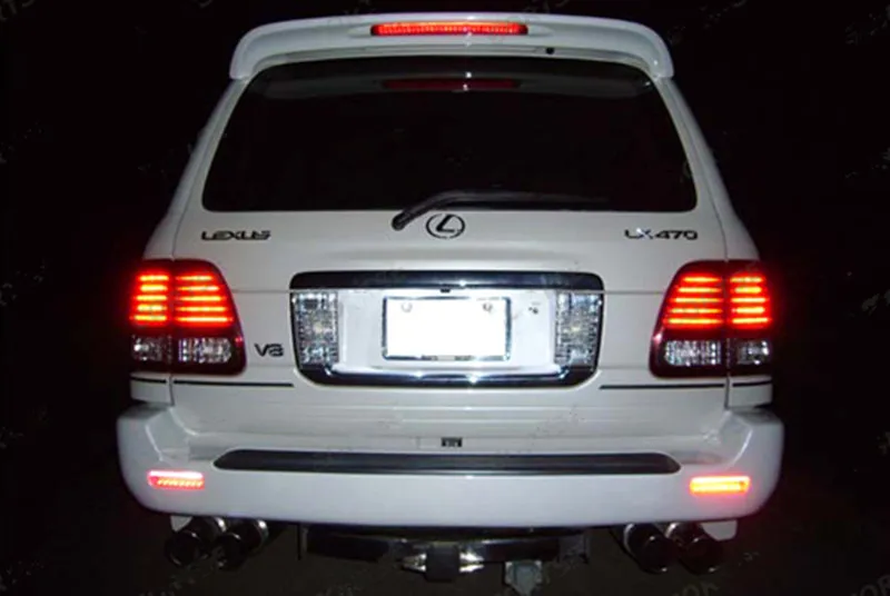 

2Pcs Car Fog Red Lens SMD LED Rear Bumper Reflector Tail Brake Stop Light DRL Fog FOR Lexus LX470 Toyota Land Cruiser