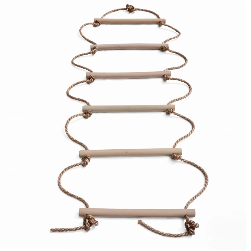 

6 Wooden Rungs PE Rope Ladder Children Climbing Rope Kids Sport Rope Swing Safe Fitness Toys Equipment Indoor Outdoor Garden