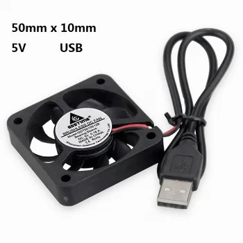 

100 pcs Gdstime 5V USB Connector 50mm x 10mm 5010S Brushless DC Computer Case Heatsink Cooling Fan 50