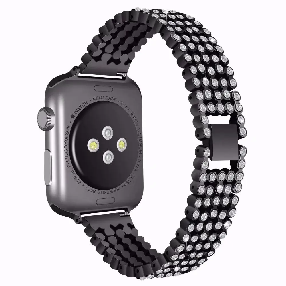 Роскошный Алмазный ремешок для Apple Watch группа 44 мм 42 Стильный Кристалл iWatch серии 4 3 2 1 40 мм/38 запястье браслет ремень