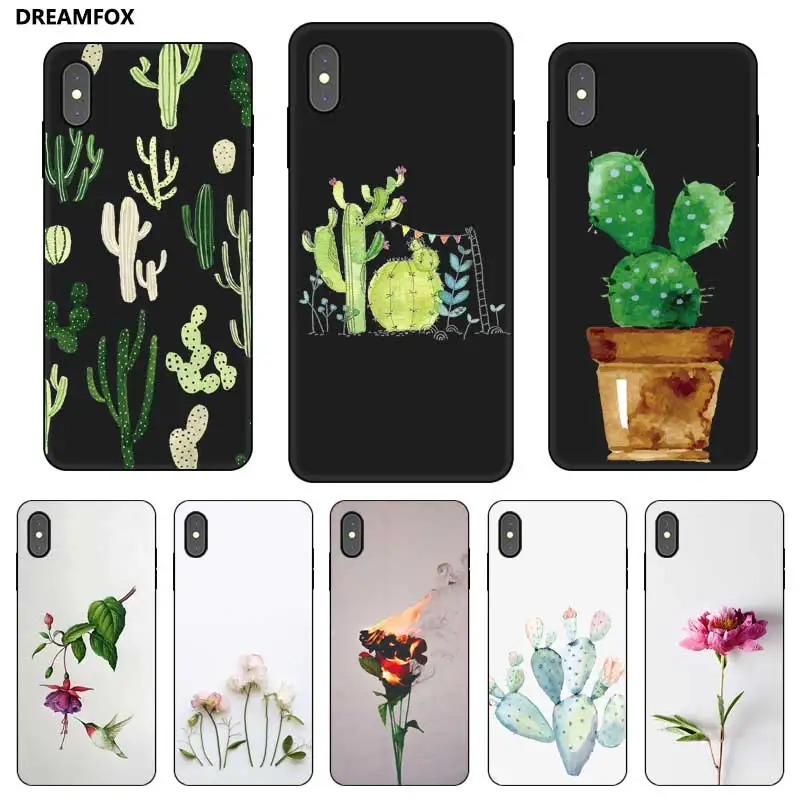 

N277 Cactus Wallpaper Black Silicone Case Cover For Apple iPhone 11 Pro XR XS Max X 8 7 6 6S Plus 5 5S SE
