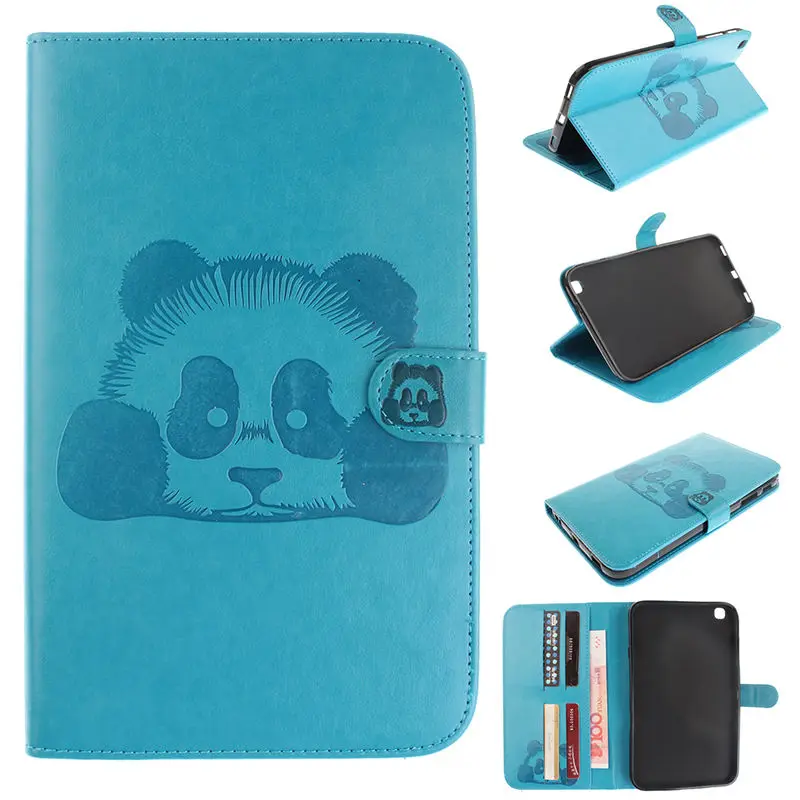 Чехол для планшета T310 для samsung Galaxy Tab 3, 8,0 дюймов, SM-T310, T311, T315, магнитный чехол-книжка с изображением панды из искусственной кожи, чехол-книжка - Цвет: Sky blue