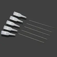 50 шт. 1R иглы для татуировки(0,4 мм) и 50 шт. 1R наконечники для перманентного макияжа машины иглы для бровей шпильки для губ+ круглые колпачки для рта