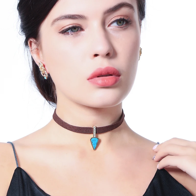 Classical Bohemia Vintage Adjustable Simulation Stone Choker Necklace For Women Jewelry Unique