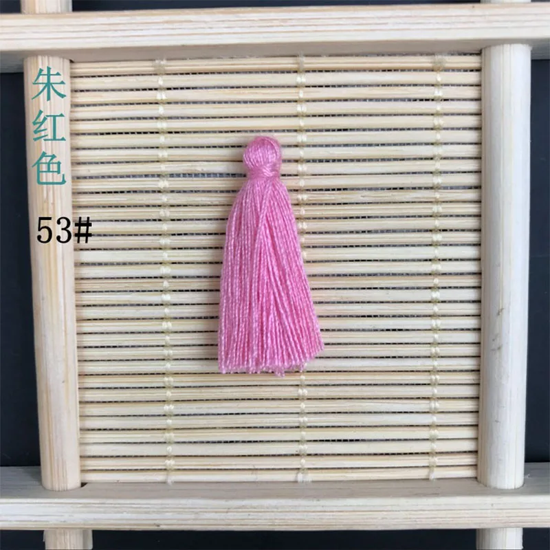 100PC 3CM Multicolor Mini Cotton Thread Fabric Tassel DIY Pendant Jewelry Bracelet Making Fringe Trim Craft Sewing Accessories - Цвет: 53