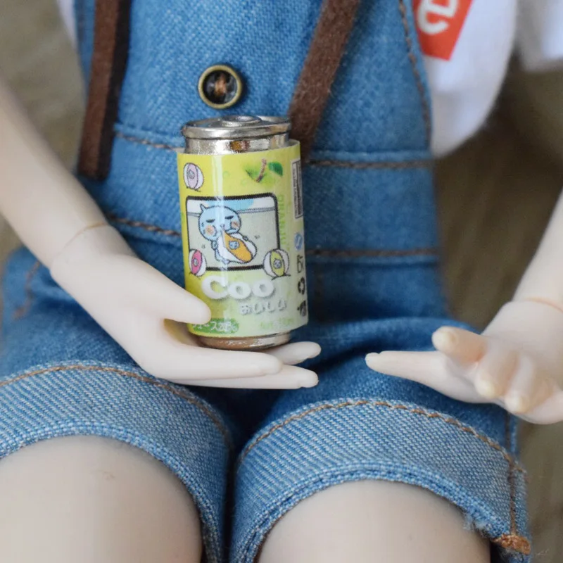 6PCS Cute Mini Simulation Qoo Beverage Models Dollhouse Miniature Juice Milk Drinks Pretend Play Doll Food Toy