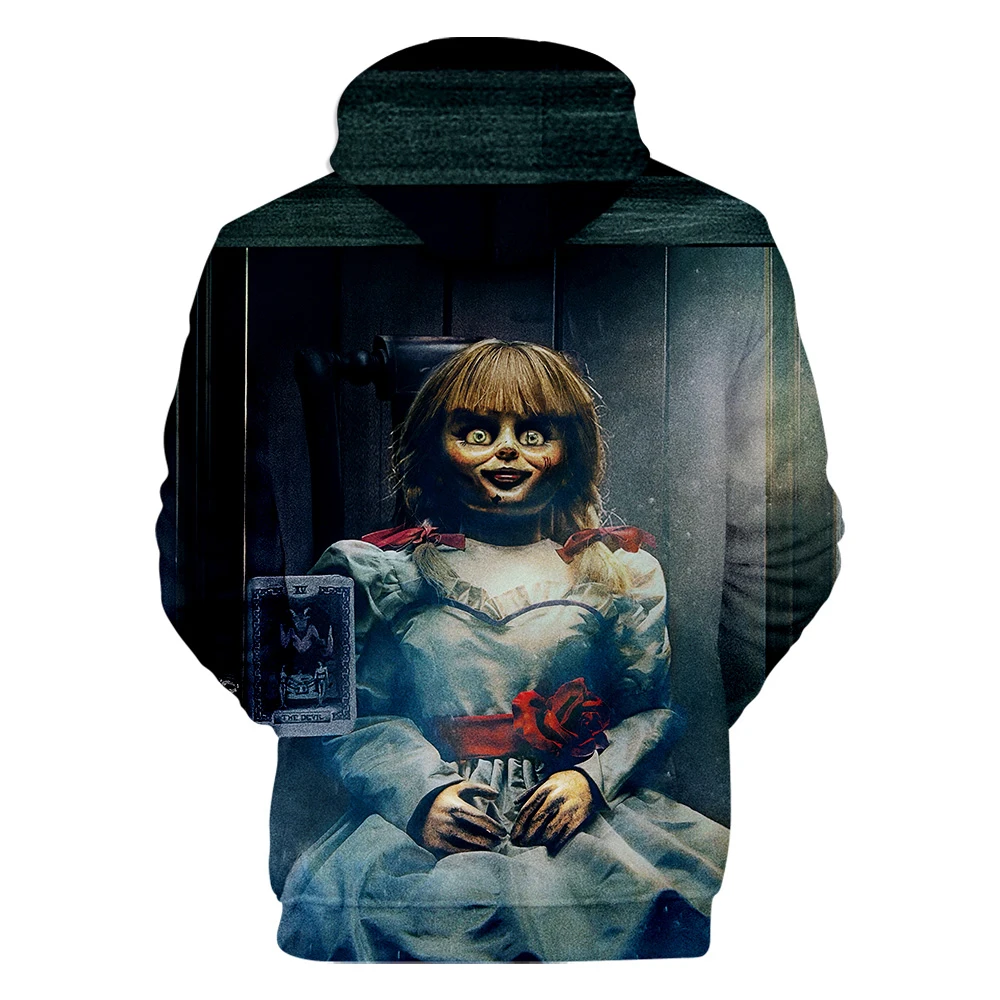 Annabelle 3D толстовки для мужчин и женщин толстовки Харадзюку с капюшоном пуловеры принт 3D ужас фильм Annabelle толстовки уличная одежда