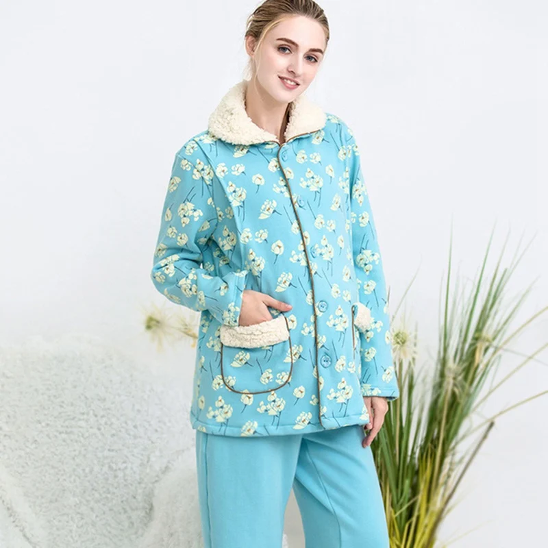 Для беременных зима одежда Пижама для кормления грудью сна Lounge Clothings Грудное