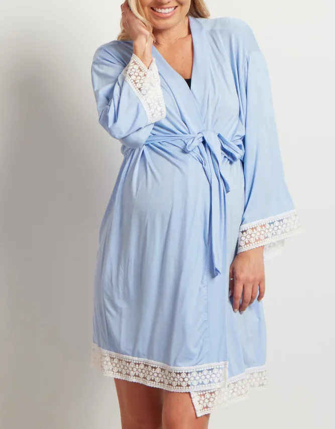 Новинка; модная ночная рубашка для беременных; кружевное однотонное платье для сна для беременных; ночная рубашка для кормления; домашняя