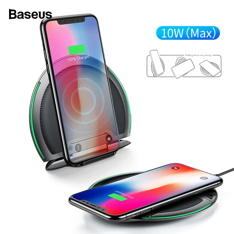 

Baseus 10W Qi Wireless Charger For iPhone X 8 Foldable Three Coils Wireless Charging Pad With 1.2m Micro Cable For Samsung S9 S8