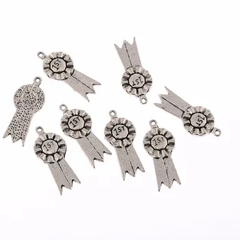 

Rosette 1st prize winner NO.1 Zinc Alloy Tibetan Silver Charm Pendants fit bracelet necklace DIY 20pcs