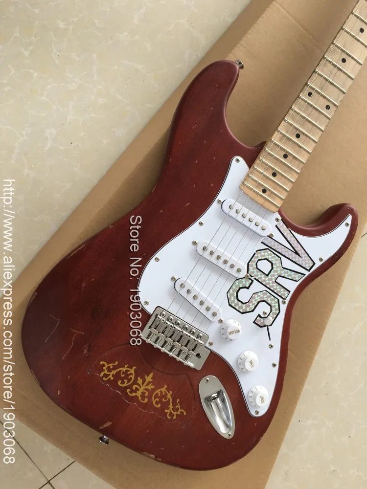 

Custom shop heavy relic SRV electric guitar,all man-made craft aged heavy relic guitar,Relic orange guitar