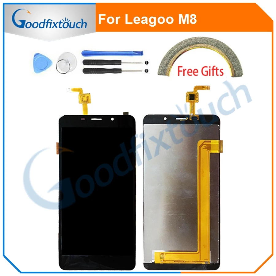 Черный/золотой ЖК-дисплей для Leagoo M8 + дигитайзер сенсорного экрана запасные части
