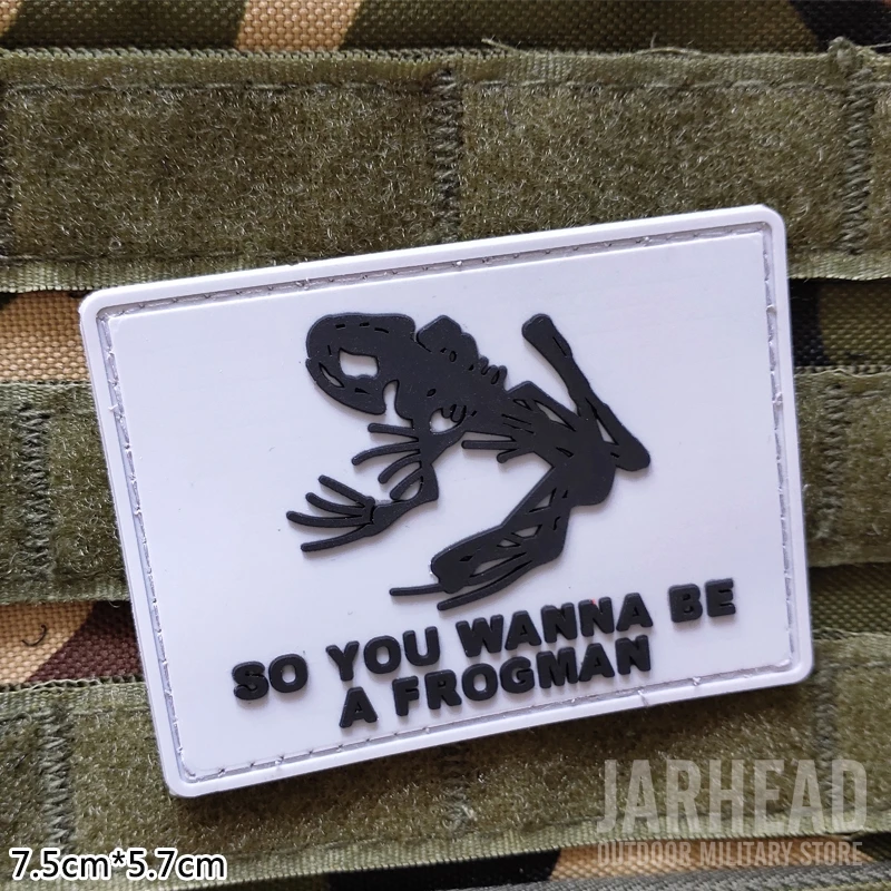 Frogman военный ПВХ нашивки липучка резиновая повязка Тактический значок личности для рюкзака шляпа одежда куртка