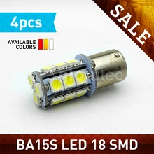 4 pcs BA15s 18 HotSale P21W 18 18smd LED 5050 1156 SMD 18led smd Branco Bulbo Do Carro de Parada Luz Da Cauda traseiro Lâmpada DC 12 v GLOWTEC