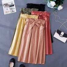Fitaylor, Женская Весенняя летняя юбка до колена, модный пояс с бабочками, высокая талия, трапециевидная юбка, женская повседневная школьная юбка, многоцветная