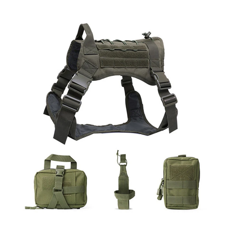 Военный тактический жилет для собак, модульный жилет для собак, армейский охотничий жилет для собак с мешками, сумка для переноски бутылок с водой