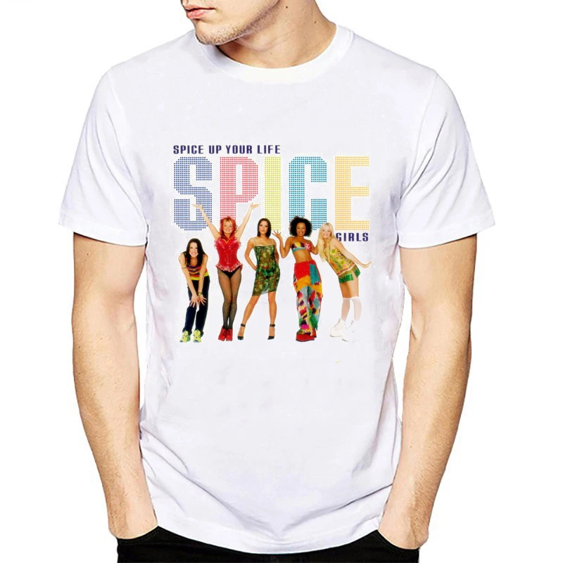 

Spice Girls Tshirt Men Harajuku Casual T Shirt Male Fashion White Camisetas Hombre Geek Summer Top Tee Base Shirt Homme