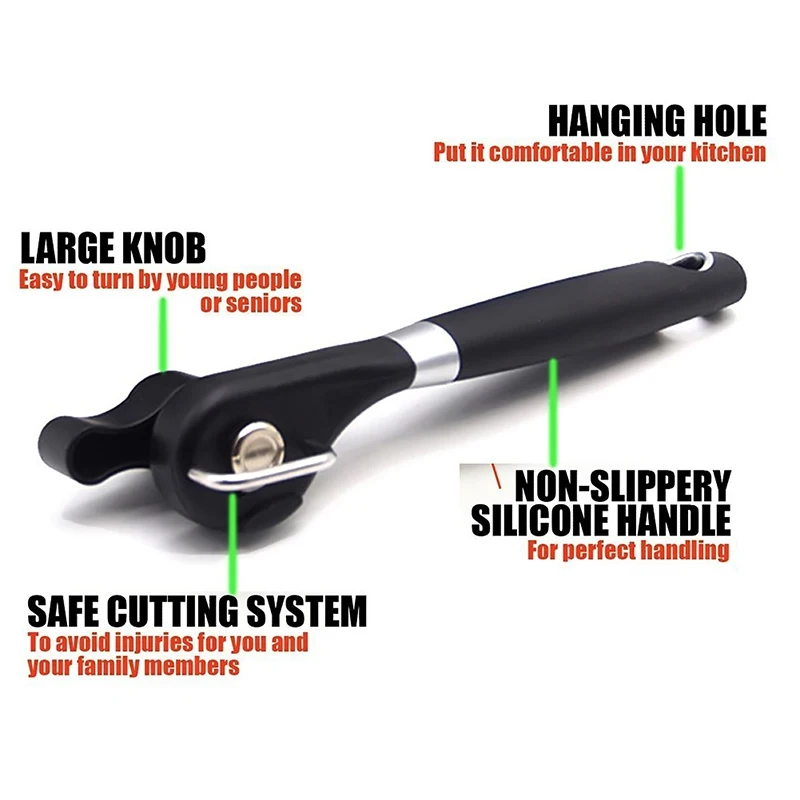 1 шт. открывалка для консервных банок из нержавеющей стали профессиональная эргономичная ручная открывалка для консервных банок легкие открывалки с поворотной ручкой бытовые кухонные инструменты