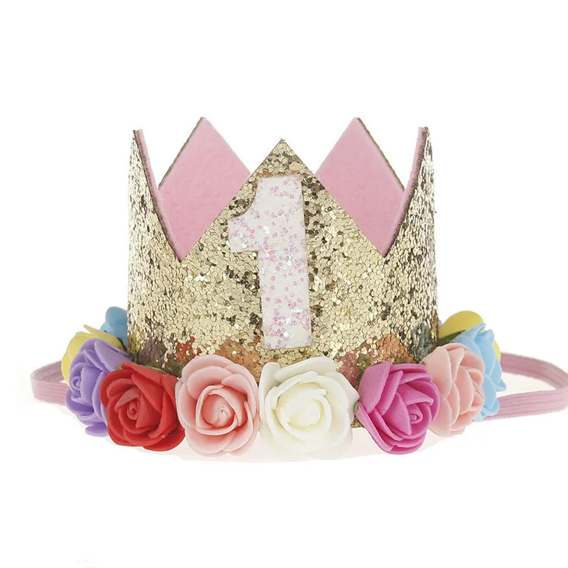Joy-enlife 1 год, украшение для дня рождения, Детская корона принцессы, 1 день рождения, первый день рождения для мальчиков и девочек, 1 день рождения, детский душ - Цвет: Style 12