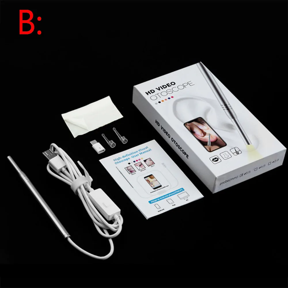 

Ear Cleaning Endoscope 2 in1 USB HD Visual Ear Spoon 3.9 Mini Camera Android PC Ear pick Otoscope Borescope Tool Health Care