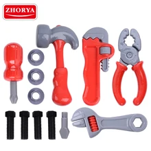Zhorya Набор для ролевых игр Игрушки для мальчика искусственный молоток плоскогубцы 8 шт. игрешечные Инструменты для ремонта инженерного обслуживания модель детского подарка