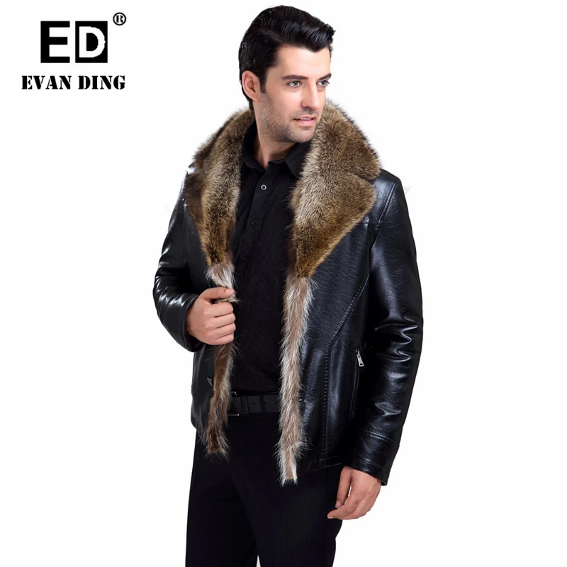 Winter Leather Jacket Men Fur Coat Sheepskin Coats Men Fur Jacket Brand