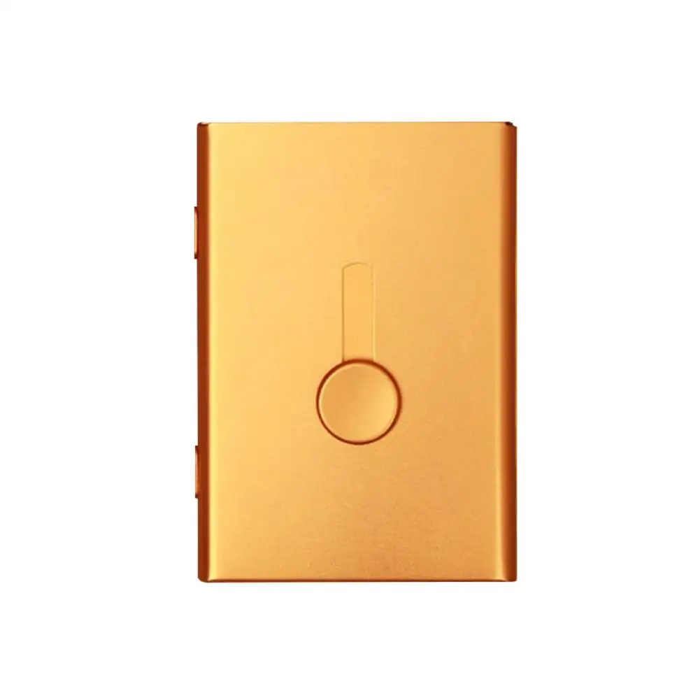 Держатель для визиток ручной футляр для карт банк членская карта пакет Металл ультра тонкий бизнес Упаковка карт Органайзер - Цвет: Gold