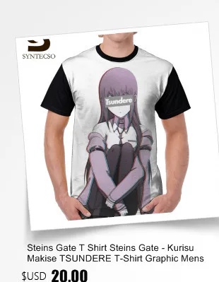 Футболка Steins Gate, футболка Steins Gate-Kurisu Makise TSUNDERE, графическая Мужская графическая футболка, потрясающая футболка из 100 полиэстера