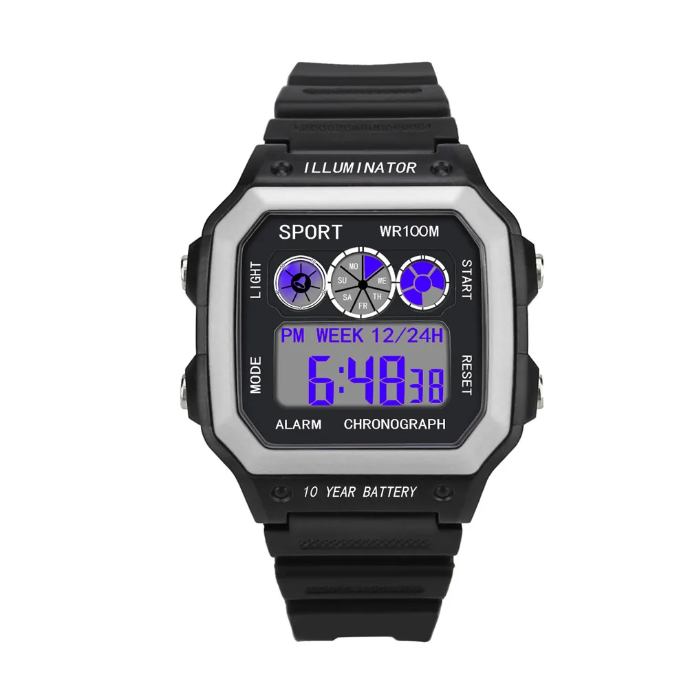 Top Luxury Fashion Military Quartz Watch Men Sports LED Waterproof Wrist Watch Wristwatches Clock Hour Male Hot - Цвет: Небесно-голубой