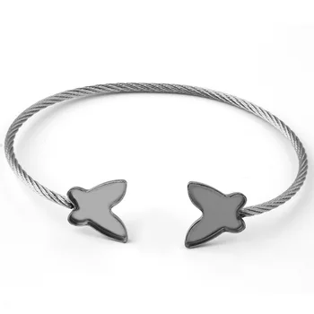 

Stainless Steel Bracelet Findings with Double Bezel Super Flexible Open Bangle Settings Base Blanks DIY NO Fade