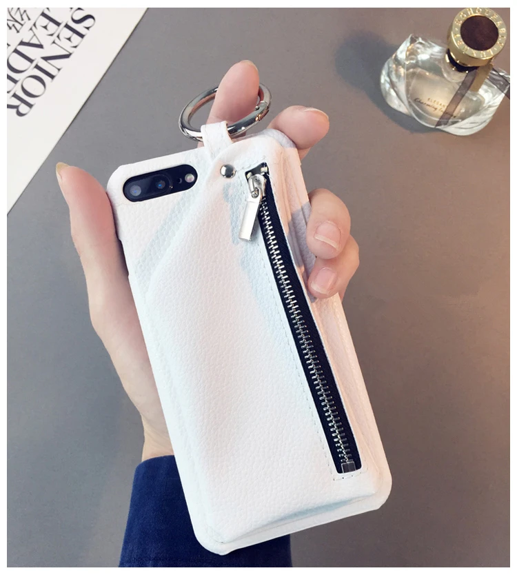 iphone 8 leather case Couples Case for iPhone 12 Case Luxury PU Leather Wallet Zipper Handbag Stand Case For iPhone 11 XS 6 6S 7 8 Plus With Ring Card iphone 8 plus silicone case