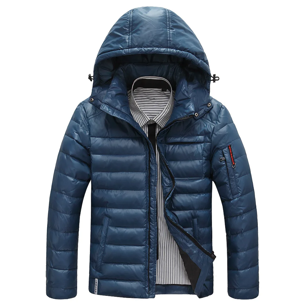 Warm Men's Down Jackets Slight Waterproof Casual Outerwear Snow Coats