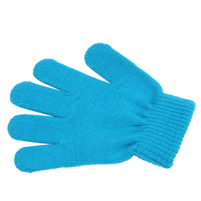 Winter Cute Baby Boys Girls Gloves Solid Color Finger Point Stretch Knit Mittens Baby Kids Child Gifts shake baby's hand