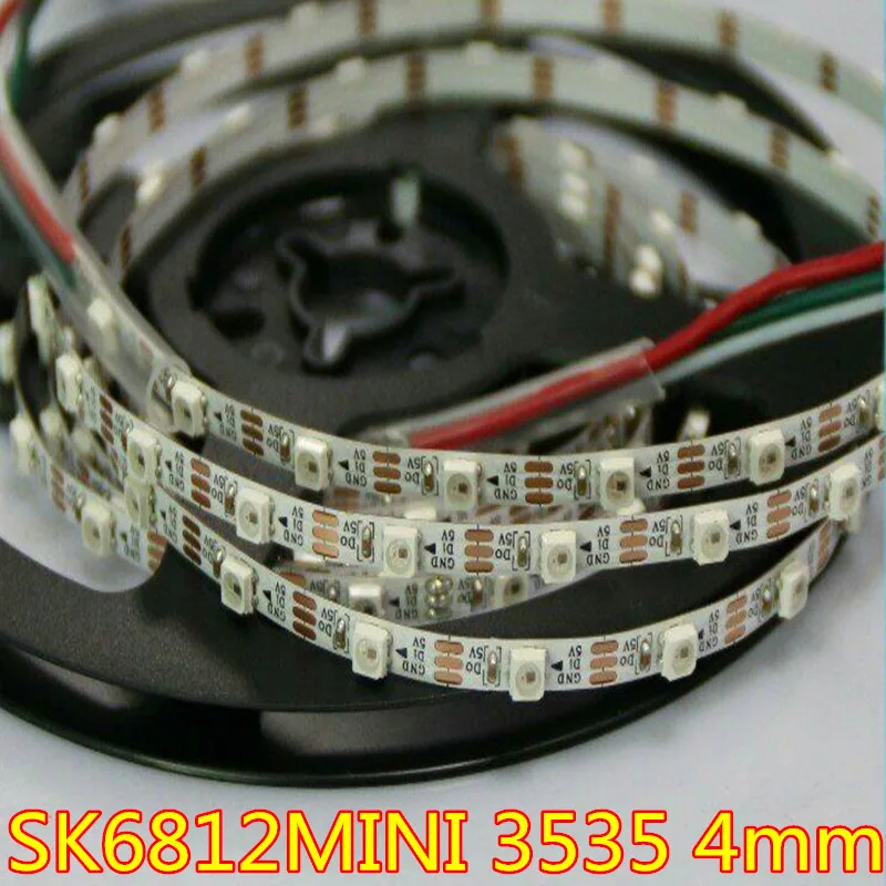 SK6812MINI 3535 4 мм/SK6812 5050 5 мм DC5V RGB светодиодный пиксель полосы, 1 м, 2 м, 5 м 60 Светодиодный s/М, 4 мм, 5 мм, гибкая печатная плата, не водонепроницаемый 60 пикс./м как WS2812B