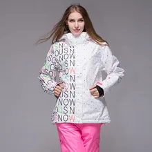 Женщин лыжная куртка сноуборд куртка воды ветрозащитный держите потепление капюшоном письмо печати сноуборд пальто, Лыжная одежда