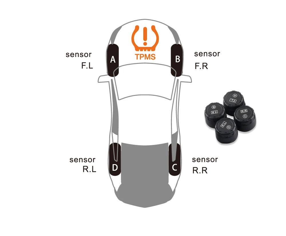 TP620 умный автомобиль TPMS система контроля давления в шинах прикуриватель сигнализация с 4 внутренними или внешними датчиками