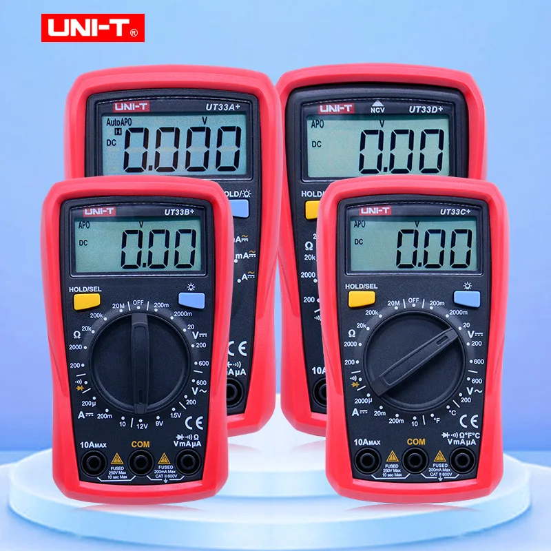 

Digital Multimeter UT33A+/B+/C+/D+ Max voltage 600V Non-contact temperature tester with LCD backlight display