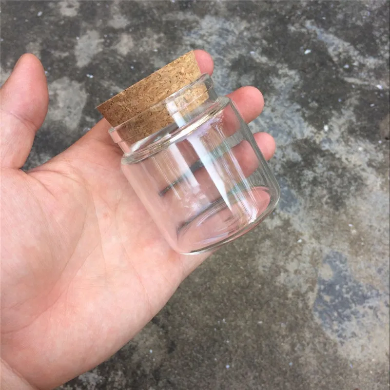 

57x60x43mm 90ml Glass Saffron Storage Bottle with Corks Food Grade Jars For Saffron Transparent Clear Eco-Friendly Bottles 12pcs