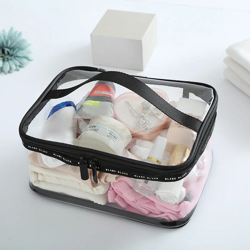

Newly Clear Transparent Plastic PVC Travel Storage Makeup Cosmetic Toiletry Zip Bag Wash Bag