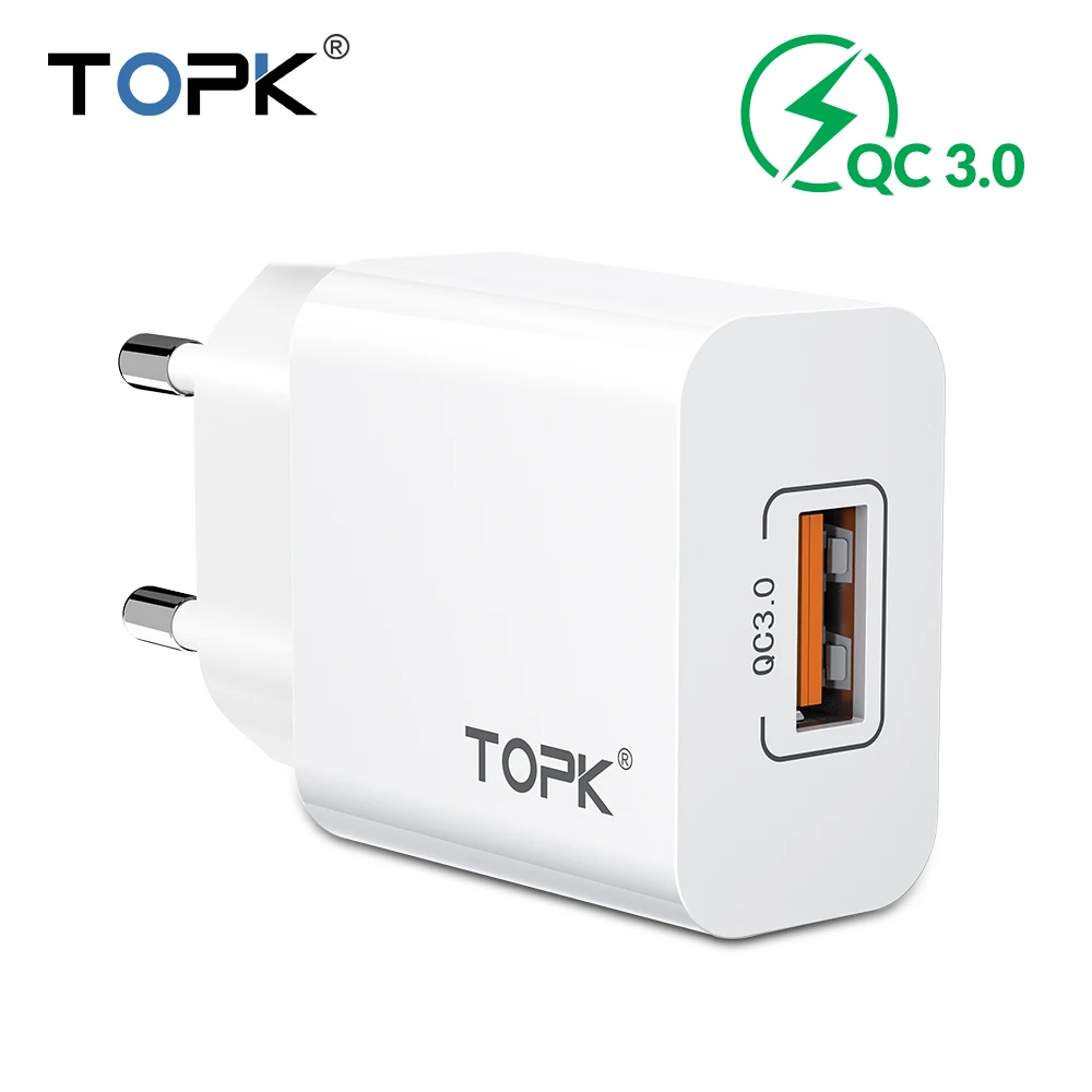 TOPK 18 W 3.0 سريعة تهمة QC3.0 البسيطة USB مهايئ شاحن الاتحاد الأوروبي التوصيل السفر الحائط الهاتف المحمول شاحن آيفون سامسونج Xiaomi TOPK 18 W 3.0 سريعة تهمة QC3.0 البسيطة USB مهايئ شاحن الاتحاد الأوروبي التوصيل السفر الحائط الهاتف المحمول شاحن آيفون سامسونج Xiaomi