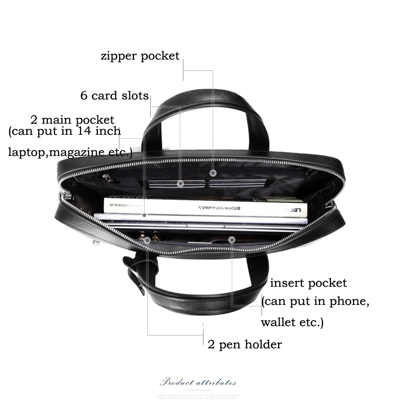 BVP известный бренд высокое качество мужской портативный портфель натуральная кожа сумка для ноутбука деловая черная натуральная кожа мужская сумка на молнии J40