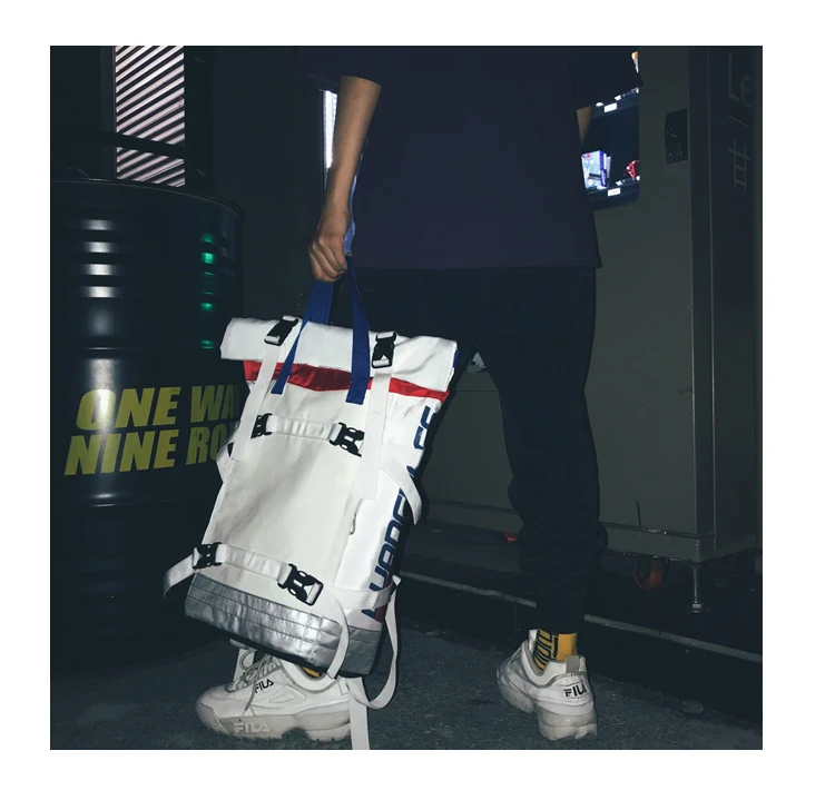 Контрастный цвет, школьная сумка, Студенческая большая емкость, рулон, рюкзак, мужская и женская мода 15,6, сумка для компьютера, рюкзак в стиле хип-хоп