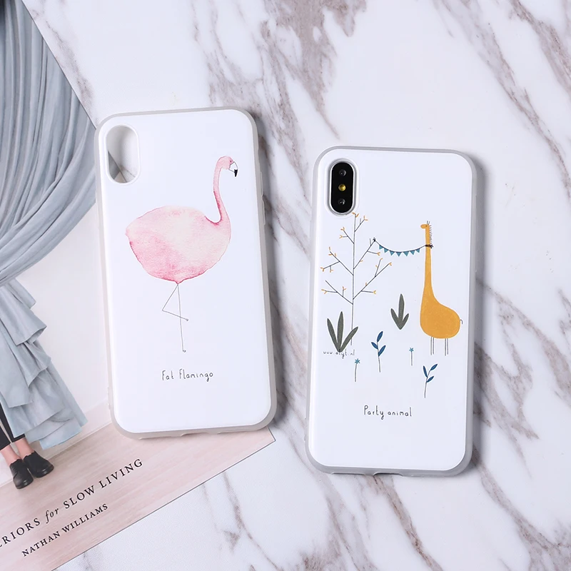 

Cartoon Animals Art Phone Case For Apple Iphone 11 Pro 7plus 7 6plus 6s 8 plus X 5s tpu Soft XS Max TPU Cover protective case