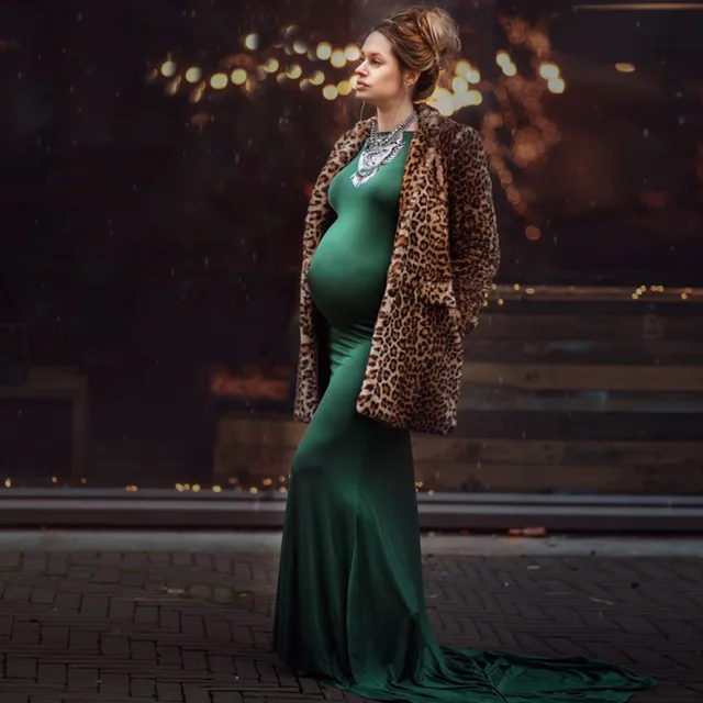 green maternity gown