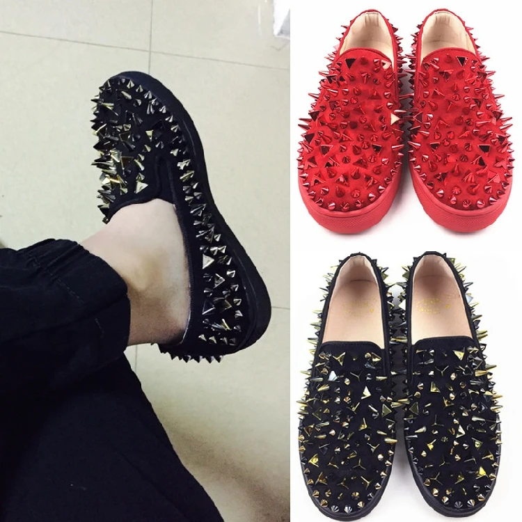 Большая скидка Mens Big заклепочные шипы шипованных натуральная кожа
плоская Лоферы Low Top Sneaker панк повседневная обувь черный, красный
A337 Отзывы