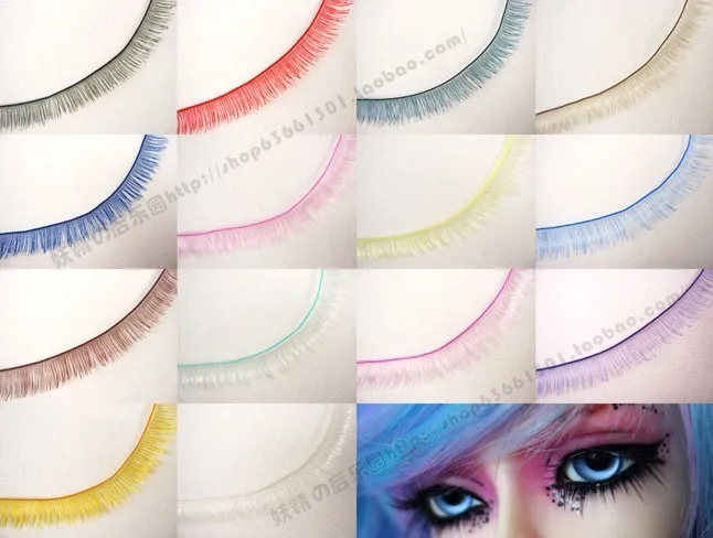 

AILAIKI 30 Pcs/lot Factory Wholesale Toy BJD/SD Eyelashes For Dolls Mixed Colors Eyelashes 8mm Width 20cm Length For Dolls DIY